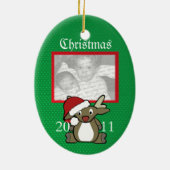 Décoration En Céramique Père Noël Deer Photo (Dos)