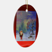 DÉCORATION EN CÉRAMIQUE PÈRE NOËL DES GNOMES AVEC RUBY ROUGE (Droite)