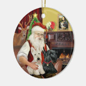 Décoration En Céramique Père Noël DEUX Terriers écossais (Gauche)