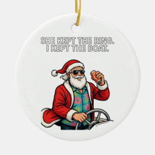 Décoration En Céramique Père Noël Divorce Garde Humour Drôle Vacances Noël