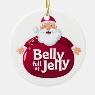 Décoration En Céramique Père Noël drôle au ventre plein de gelée – Noël mi
