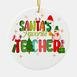 Décoration En Céramique père Noël enseignant préféré.cadeau d'enseignant p