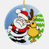 Décoration En Céramique père Noël et Reindeer Pal Orament (Dos)