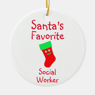 Décoration En Céramique Père Noël Favori Social Worker en céramique orneme