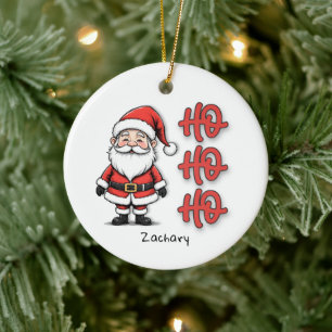 Décoration En Céramique Père Noël festif personnalisé Ho Ho Ho Noël