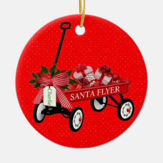 Décoration En Céramique Père Noël Flyer Toy Wagon Nom Porcelaine Noël