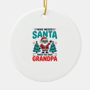 Décoration En Céramique Père Noël Grand-père Famille