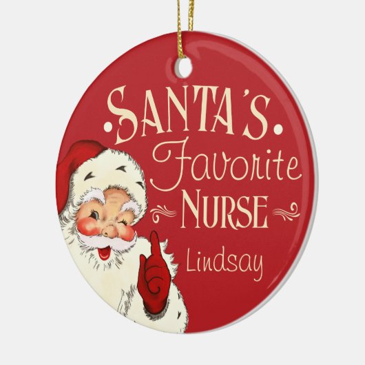 Décoration En Céramique Père Noël Infirmière préférée (Gauche)