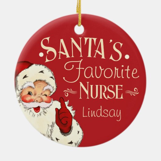 Décoration En Céramique Père Noël Infirmière préférée (Dos)