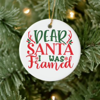 Décoration En Céramique Père Noël, j'ai été piégé - Personnaliser - Noël