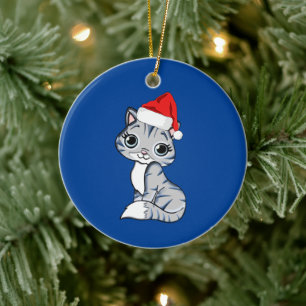 Décoration En Céramique Père Noël Kitten