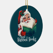 Décoration En Céramique Père Noël Lit Les Livres Interdits (Droite)