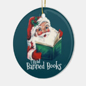 Décoration En Céramique Père Noël Lit Les Livres Interdits (Gauche)