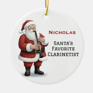 Décoration En Céramique Père Noël mignon personnalisé jouant de la clarine