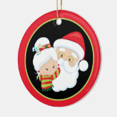 Décoration En Céramique Père Noël Mme Claus exprime son sentiment (Gauche)