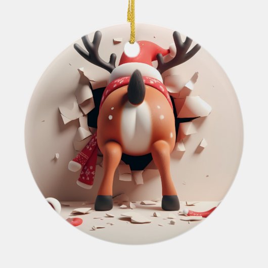 Décoration En Céramique Père Noël, Noël des sottes rennes (Dos)