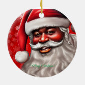 Décoration En Céramique Père Noël noir, Afro-Américain, Noël, Homme (Dos)