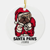 Décoration En Céramique Père Noël Paws Noël Anglais Bulldog (Devant)