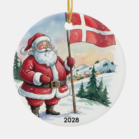 Décoration En Céramique Père Noël personnalisé au Danemark (Devant)
