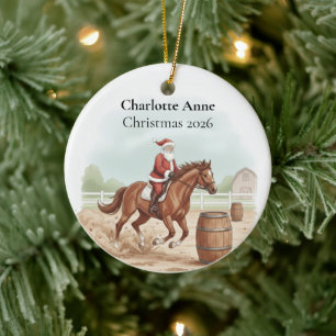 Décoration En Céramique Père Noël personnalisé faisant du saut de tonneau