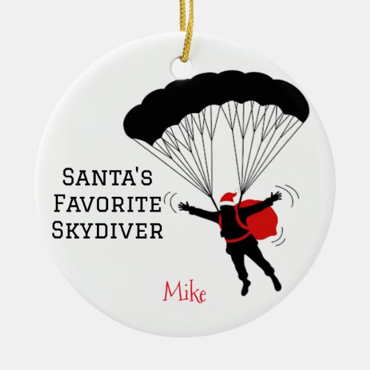 Décoration En Céramique Père Noël personnalisé favori Skydiver (Devant)