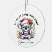 Décoration En Céramique Père Noël personnalisée Koala Oear Premier Noël (Gauche)
