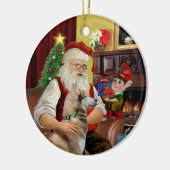 Décoration En Céramique Père Noël Red Siberian Husky (Gauche)