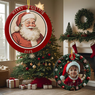 Décoration En Céramique Père Noël Rétro Vintage