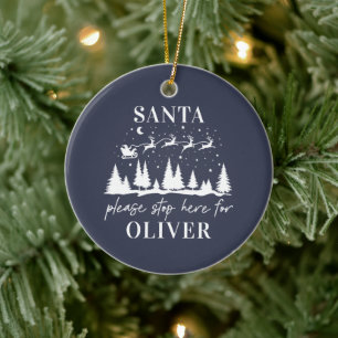 Décoration En Céramique Père Noël s'il vous plaît s'arrêter ici pour Noël 