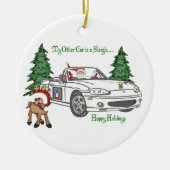 Décoration En Céramique Père Noël Sleigh-Blanc (Devant)