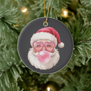 Décoration En Céramique Père Noël soufflant des bulles Noël drôle de Noël
