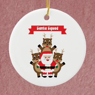Décoration En Céramique Père Noël Squad Reindeer drôle