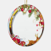 Décoration En Céramique Père Noël sur son chemin (Gauche)