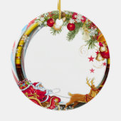 Décoration En Céramique Père Noël sur son chemin (Dos)