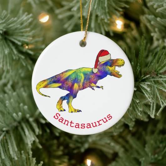 Décoration En Céramique Père Noël T. rex Funny Dinosaur (Arbre)
