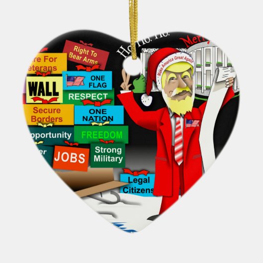 Décoration En Céramique Père Noël Trump (Devant)