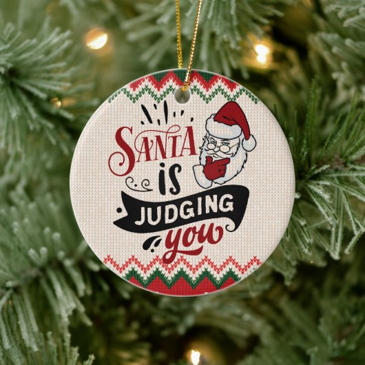 Décoration En Céramique Père Noël vous juge - Noël drôle (Arbre)