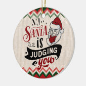 Décoration En Céramique Père Noël vous juge - Noël drôle (Gauche)