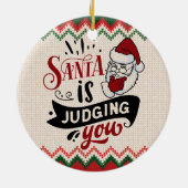 Décoration En Céramique Père Noël vous juge - Noël drôle (Dos)