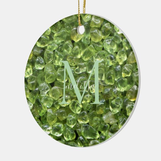 Décoration En Céramique Péridot Birthstone Monogramme Nom personnalisé (Gauche)