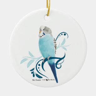 Décoration En Céramique Perruche bleue