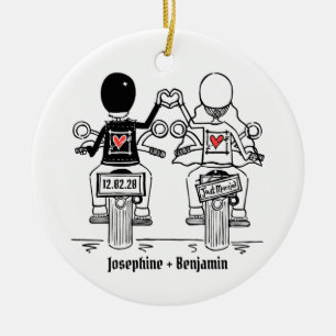 Décoration En Céramique Personalised Biker Wedding Gift Ceramic Decoration