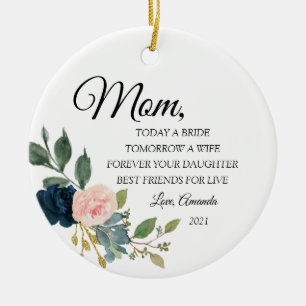 Décoration En Céramique Personalised Mother of the Bride Ceramic Ornament