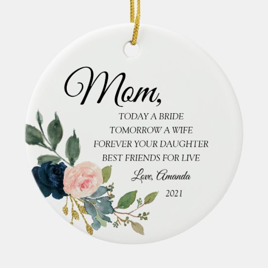 Décoration En Céramique Personalised Mother of the Bride Ceramic Ornament (Devant)