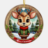 Décoration En Céramique Personalizable cute reindeer character Art 🦌🎄 (Devant)