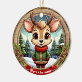 Décoration En Céramique Personalizable cute reindeer character Art 🦌🎄 (Gauche)