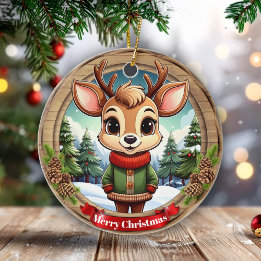 Décoration En Céramique Personalizable cute reindeer character Art 🦌🎄