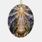 Décoration En Céramique Personalize Stained Glass Nativity Scene Christmas (Droite)