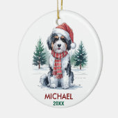 Décoration En Céramique Personalized Bernedoodle Dog Christmas (Gauche)
