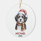 Décoration En Céramique Personalized Bernedoodle Dog Christmas (Gauche)